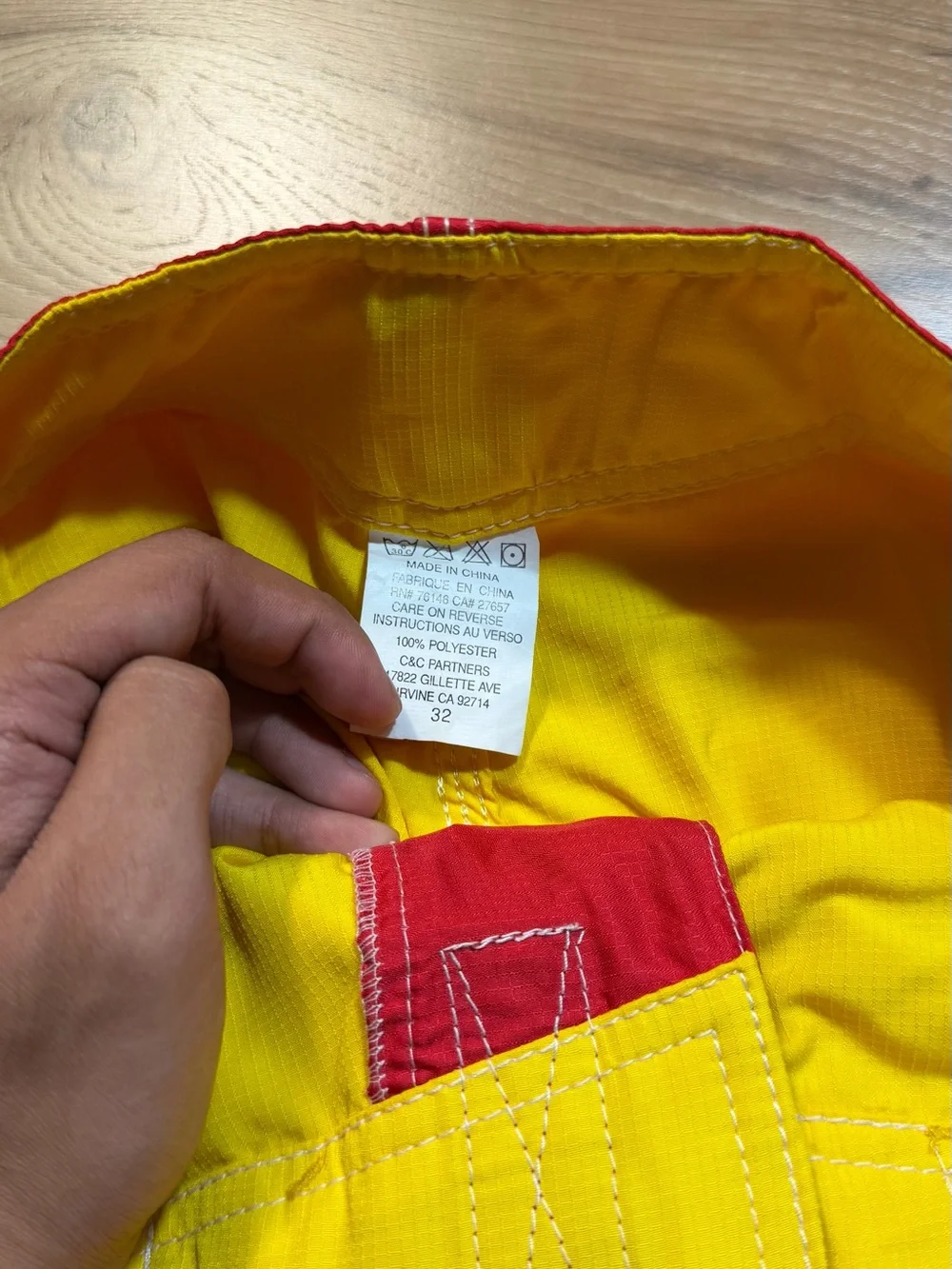 Brand new with tags Rusty Men’s Gradient Red-Orange-Yellow Swim Trunks